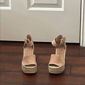 Marc Fisher Blush Espadrille Wedge Sandals